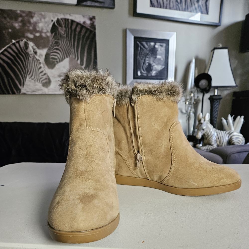 Tan Faux Fur Winter Boots